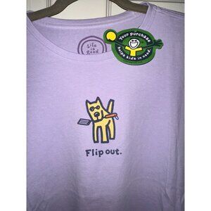 NWT Life Is Good Womens Lavender Flip Out T-Shirt Medium
